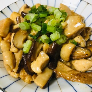 簡単！鶏胸肉と椎茸のレモン醤油炒め♫